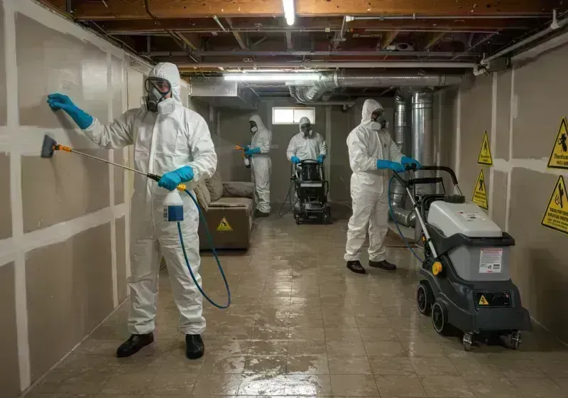 Basement Moisture Removal and Structural Drying process in Cumberland Head, NY